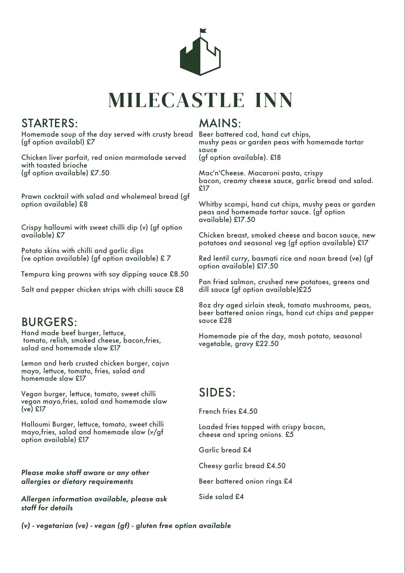 Main menu page 1